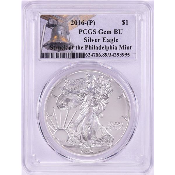 2016-P $1 American Silver Eagle Coin PCGS Gem BU Struck at the Philadelphia Mint