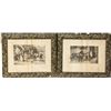 Image 1 : RLot of 2 European Lithograph Prints Ornate Frames
