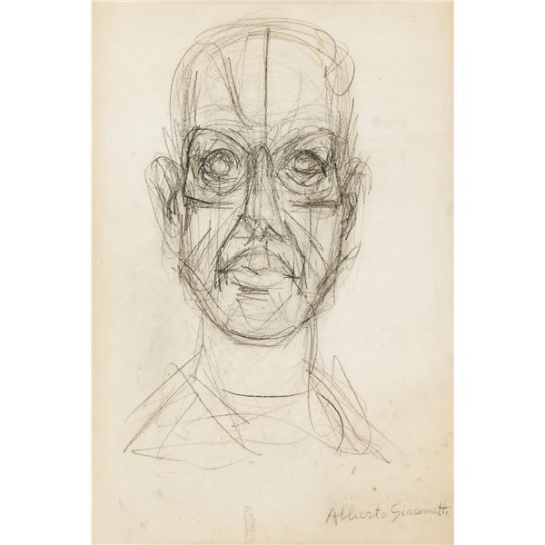 Alberto Giacometti Italian Graphite on Board