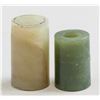 Image 1 : Two Assorted Chinese Green & White Jade Tube Beads