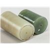Image 3 : Two Assorted Chinese Green & White Jade Tube Beads