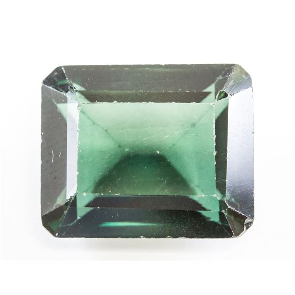 12.55ct Emerald Cut Green Natural Sapphire GGL