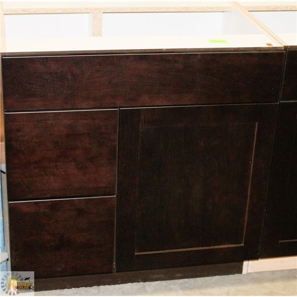 SINK VANITY BASE CAB 30" WIDE WITH BANK DRWS ON
