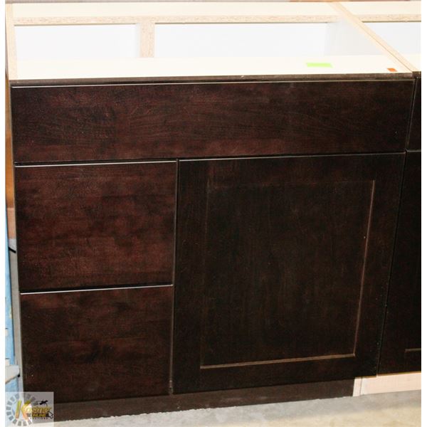 SINK VANITY BASE CAB 30" WIDE WITH BANK DRWS ON