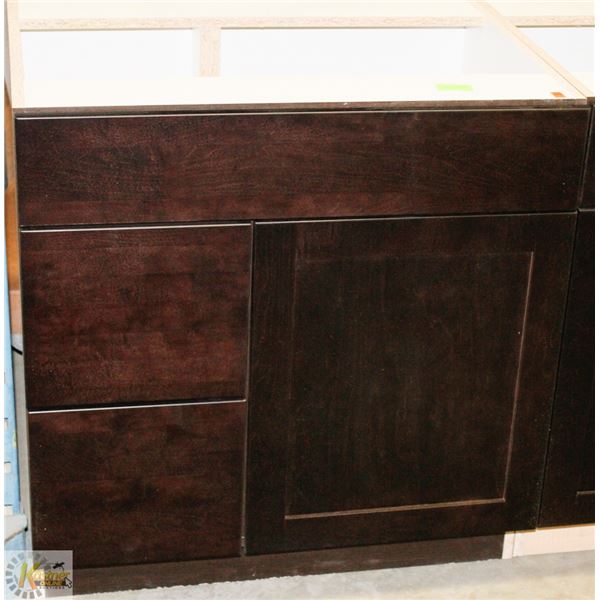SINK VANITY BASE CAB 30" WIDE WITH BANK DRWS ON