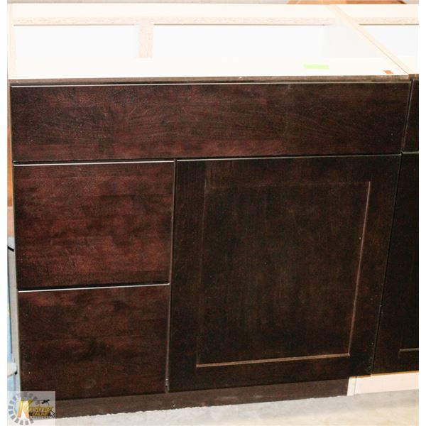 SINK VANITY BASE CAB 30" WIDE WITH BANK DRWS ON