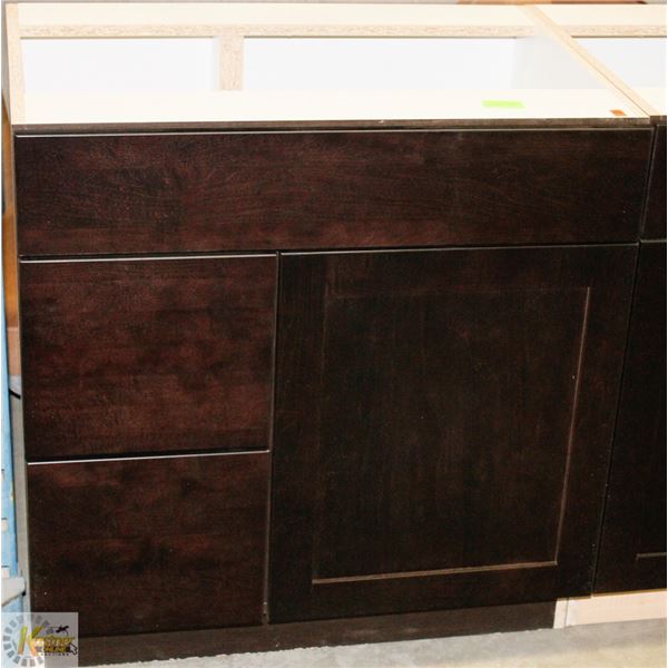 SINK VANITY BASE CAB 30" WIDE WITH BANK DRWS ON