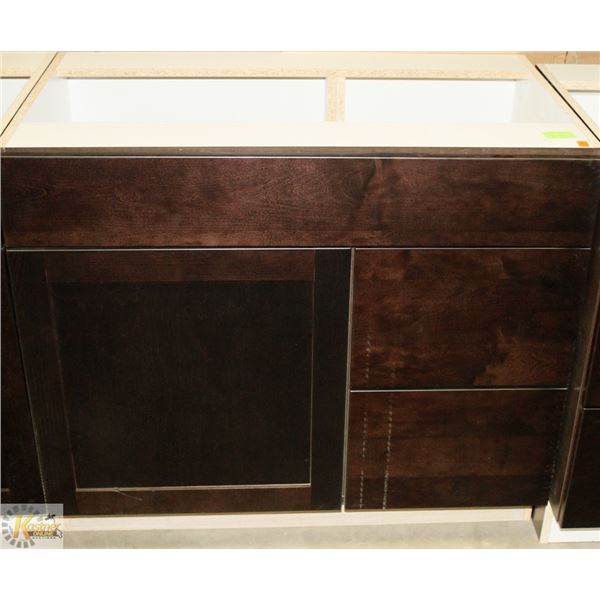 SINK VANITY BASE CAB 36" WIDE WITH BANK DRWS ON
