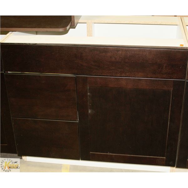 SINK VANITY BASE CAB 36" WIDE WITH BANK DRWS ON