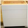 Image 1 : WHITE VANITY BASE CAB 30" W VERTICAL 3 DRW 35" T