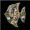Image 1 : Natural Tanzanite Amethyst Ch-Diopside Brooch