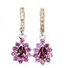 Image 1 : Natural Rhodolite Garnet & Sapphire Earrings