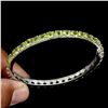 Image 2 : Natural  Round 5mm Top Rich Green Peridot Bangle