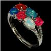 Image 1 : Natural Multi Color Opal Ring