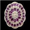 Image 1 : Natural  Rhodolite Garnet & Sapphire Ring