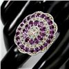 Image 2 : Natural  Rhodolite Garnet & Sapphire Ring