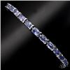 Image 1 : Natural Oval 6x4 mm  Blue Violet Tanzanite Bracelet