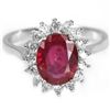 Image 1 : Natural 9X7 MM. OVAL AAA  RED RUBY Ring