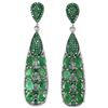 Image 1 : NATURAL GREEN EMERALD PEAR Two Tone Earrings