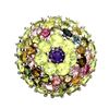 Image 1 : Natural Purple Amethyst Peridot Fancy Tourmaline Ring