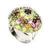 Image 2 : Natural Purple Amethyst Peridot Fancy Tourmaline Ring