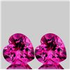 Natural Heart Hot Pink Topaz Pair{Flawless-VVS1}