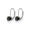 Image 1 : Genuine 1.0 ctw Black Diamond Earrings 14KT White Gold - REF-57H6X