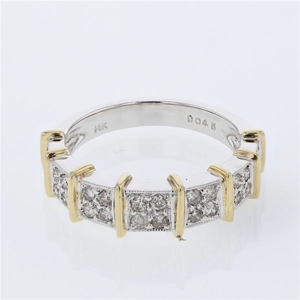 Natural 0.45 CTW Diamond Ring W=5MM 14K Gold - REF-54R9K