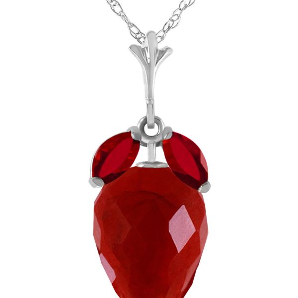 Genuine 13.5 ctw Ruby Necklace 14KT White Gold - REF-34X3M