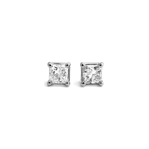 Genuine 1.0 ctw Diamond Anniversary Earrings 14KT White Gold - REF-138W8Y