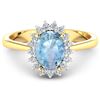 Image 3 : Natural 1.62 CTW Aquamarine & Diamond Ring 14K Yellow Gold - REF-55X3K