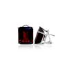 Image 1 : Genuine 14 ctw Garnet Earrings 14KT White Gold - REF-70W2Y