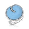 Image 1 : Natural 10.59 CTW Turquoise & Diamond Ring 14K White Gold - REF-116H3W