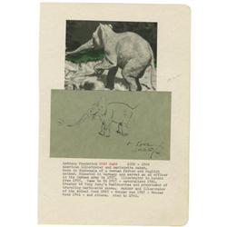 Tony Sarg Signed Illustration of an Elephant