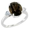 Image 1 : 2.60 CTW Quartz & Diamond Ring 10K White Gold - REF-62Y2V