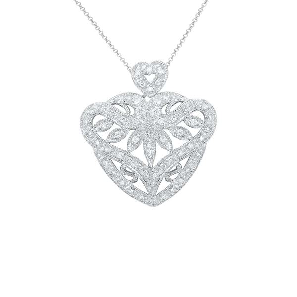 Natural 0.44 CTW Diamond Necklace 18K White Gold - REF-113M4F