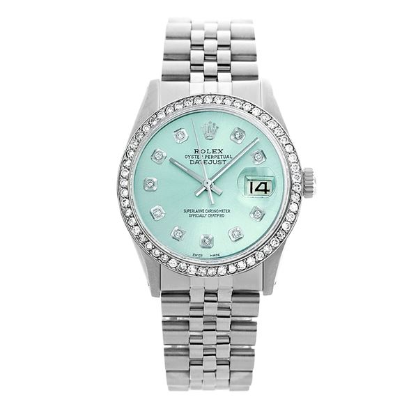 Rolex Pre-owned 36mm Mens Ice Blue Dial Stainless Steel