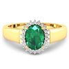 Image 3 : Natural 2.3 CTW Zambian Emerald & Diamond Ring 14K Yellow Gold - REF-51K6W