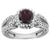 Image 1 : 1.51 CTW Garnet & Diamond Ring 14K White Gold - REF-87M2A