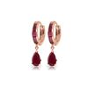 Image 1 : Genuine 4.8 ctw Ruby Earrings 14KT Rose Gold - REF-71T5A