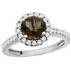 Image 1 : 1.38 CTW Quartz & Diamond Ring 14K White Gold - REF-60H8M