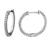 Image 1 : 0.54 CTW White Round Diamond Hoop Earring 14K White Gold - REF-90T9X