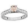0.74 CTW Morganite & Diamond Ring 14K White Gold - REF-63M8A
