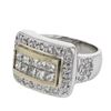 Image 1 : Natural 1.73 CTW Diamond & Princess Diamond Ring 18K Two Tone Gold - REF-254N7Y