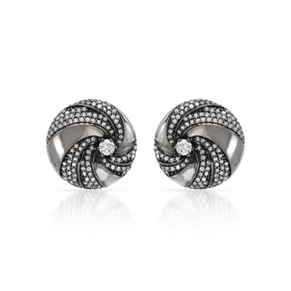 Natural 0.99 CTW Diamond Earrings 14K White Gold - REF-104T4X