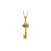 Genuine 0.50 ctw Tanzanite Necklace 14KT Yellow Gold - REF-35V9W