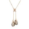 Natural 5.13 CTW Smoky Topaz & Diamond Necklace 14K Rose Gold - REF-32K4R