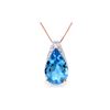 Genuine 6 ctw Blue Topaz Necklace 14KT Rose Gold - REF-28W3Y