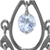 Genuine 1.20 ctw Aquamarine Necklace 14KT White Gold - REF-34Y3F