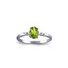 Genuine 0.46 ctw Peridot & Diamond Ring 14KT White Gold - REF-27F3Z